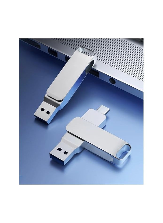 M.A&F's ذاكرة فلاش USB-C سعة 64 جيجابايت، ذاكرة مزدوجة المنفذ USB 3.1 OTG، نقل بيانات سريع يصل إلى 100 ميجابايت في الثانية، تصميم معدني أنيق، سلسلة مفاتيح محمولة، متوافقة مع أجهزة أندرويد و iOS - Image 2