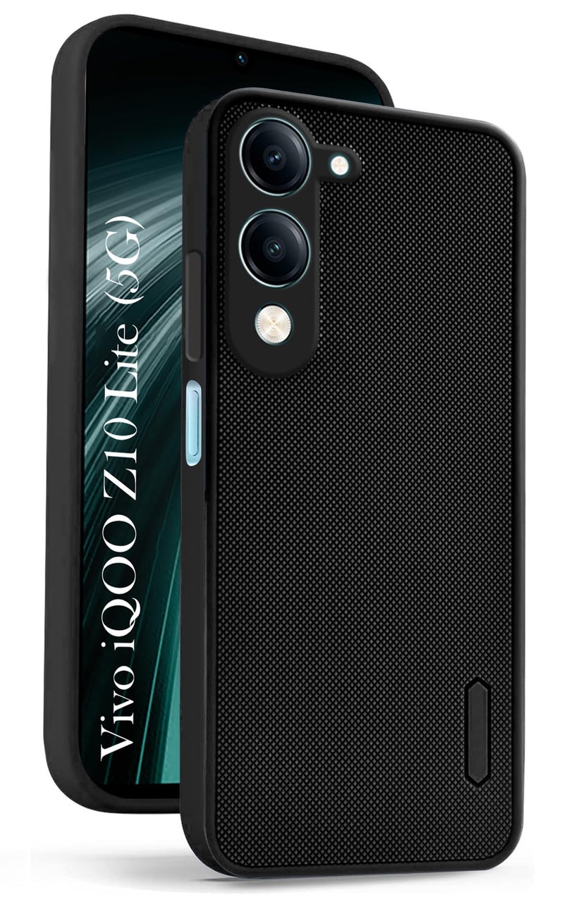 Jkobi Back Cover Case for Vivo iQOO Z10 Lite (Textured Grip Design | Micro-Fiber Cloth Inside | Slim and Light Weight | Soft Touch and Feel | Black) - Image 1