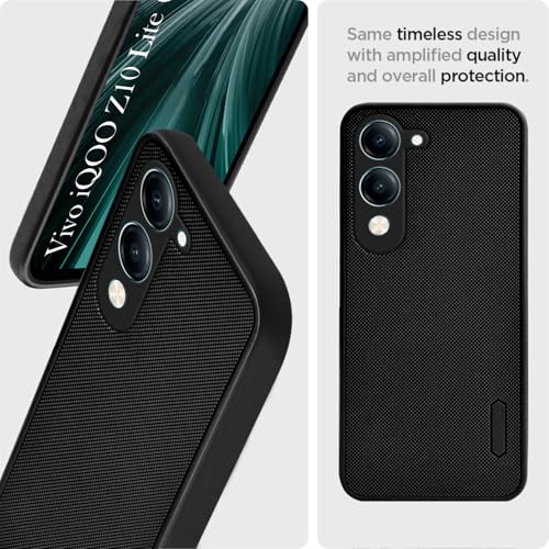 Jkobi Back Cover Case for Vivo iQOO Z10 Lite (Textured Grip Design | Micro-Fiber Cloth Inside | Slim and Light Weight | Soft Touch and Feel | Black) - Image 3