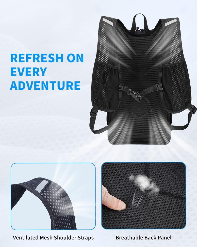 Blue Quartz Hydration Backpack with 2L Water Bladder, 18L Hiking Backpack for Women Men, Lightweight Water Pack with Phone Pocket for Quick Access, Hydration Pack for Cycling, Running, Biking - Image 5