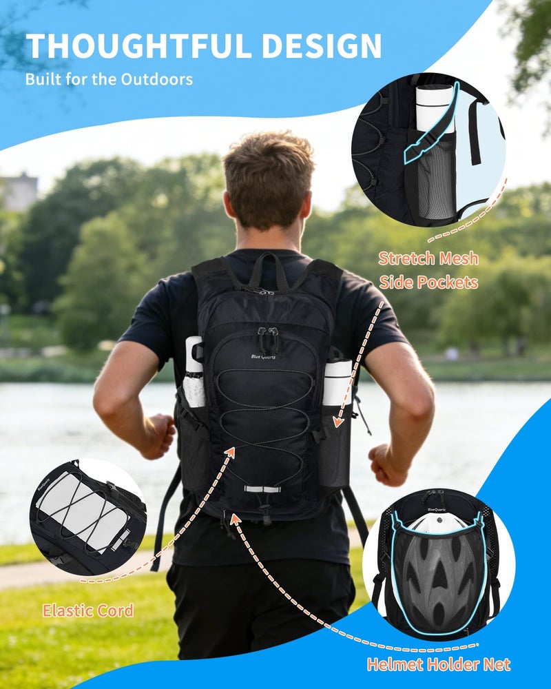 Blue Quartz Hydration Backpack with 2L Water Bladder, 18L Hiking Backpack for Women Men, Lightweight Water Pack with Phone Pocket for Quick Access, Hydration Pack for Cycling, Running, Biking - Image 2