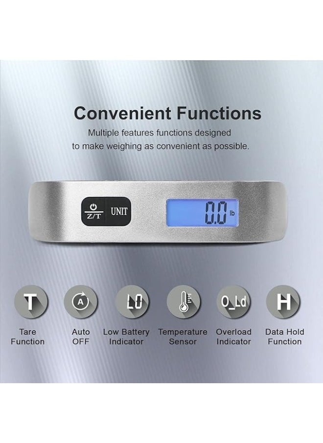 Lukadah Digital Hanging Luggage Scale-Portable Handheld Baggage Scale For Travel Suitcase,Scale For Traveling With Lcd Display 50Kg/110Lb  - Image 5