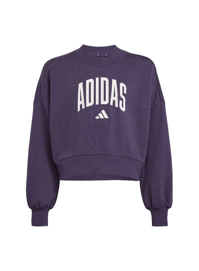 اديداس Jg Clgt Ft Swt Purple Sweatshirt (Long Sleeve) Sweatshirts For Kids