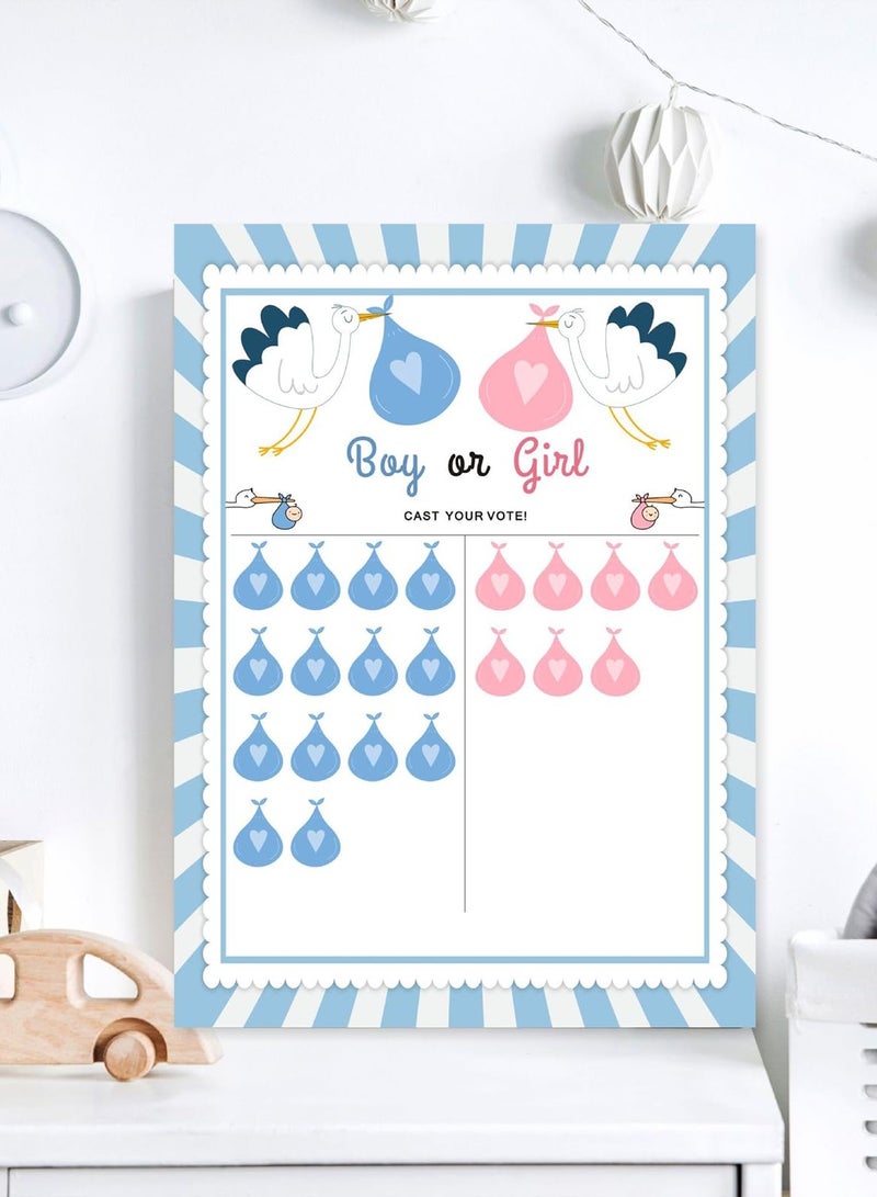 KASTWAVE Baby Gender Reveal Board, Party Supplies Kit with Decorations Games with 36 PCS Pink Blue Stickers, Gender Reveal Voting Poster Board, Chalkboard Design Party Games Supplies Kit - Image 5
