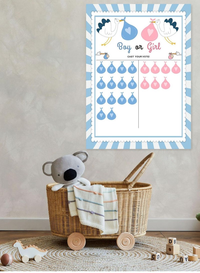 KASTWAVE Baby Gender Reveal Board, Party Supplies Kit with Decorations Games with 36 PCS Pink Blue Stickers, Gender Reveal Voting Poster Board, Chalkboard Design Party Games Supplies Kit - Image 4