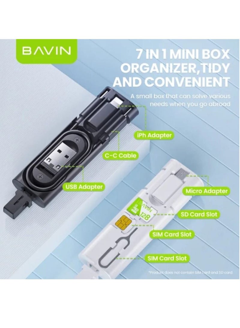 BAVIN CB299 Multifunctional Data Cable Storage Box For Travel Essentials Support 60W Fast Charge - Image 3