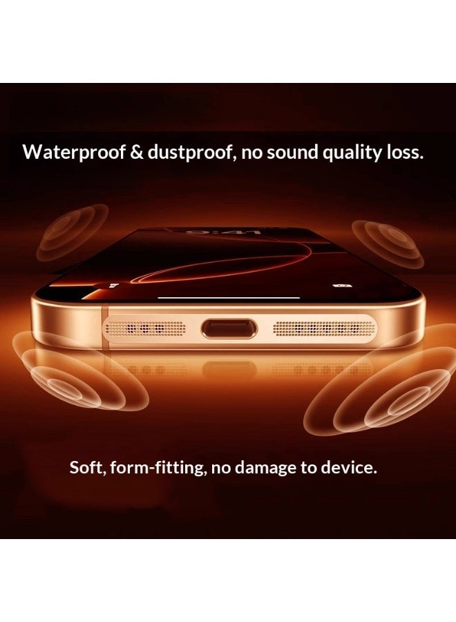 Premium 7-Piece Camera Lens Protector & Anti-Dust Mesh Kit for Apple iPhone 17 Pro Max | 3x Orange Lens Cover Rings + 4x Speaker Dust Net Stickers - Image 4