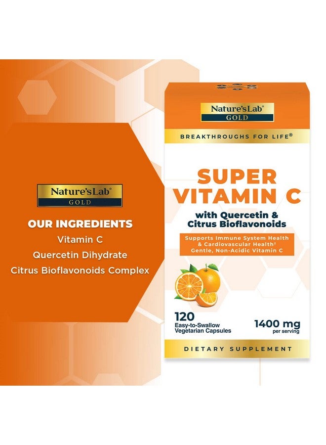 Nature's Lab Nature’S Lab Gold Super Vitamin C 1000Mg Immune System Support Contains Bioflavonoids Complex & Quercetin Nonacidic Nongmo Gluten Free Vegan 120 Capsules (2 Month Supply) - Image 4