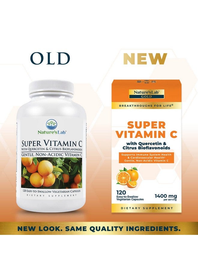 Nature's Lab Nature’S Lab Gold Super Vitamin C 1000Mg Immune System Support Contains Bioflavonoids Complex & Quercetin Nonacidic Nongmo Gluten Free Vegan 120 Capsules (2 Month Supply) - Image 3
