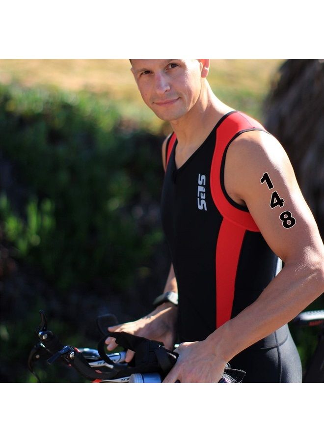 SLS3 Temporary Race Number Tattoo | Temporary Tattoos Numbers Pack of 100 | Ideal For Triathlon | Running | Cycling (100) - Image 2