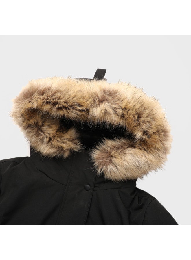 Zara Women's Vintage Classic Thickened Windproof Warm Hooded Cotton Coat - Image 4
