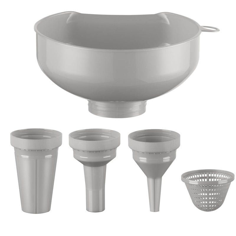 Pisol Wide Mouth Funnels for Kitchen Use, Versatile Food Grade Funnels for Filling Bottles, Plastic Cooking Funnel Set with Strainer, Large Long Neck Funnel for Canning, Mason Jar, Shampoo, Liquids - Image 1