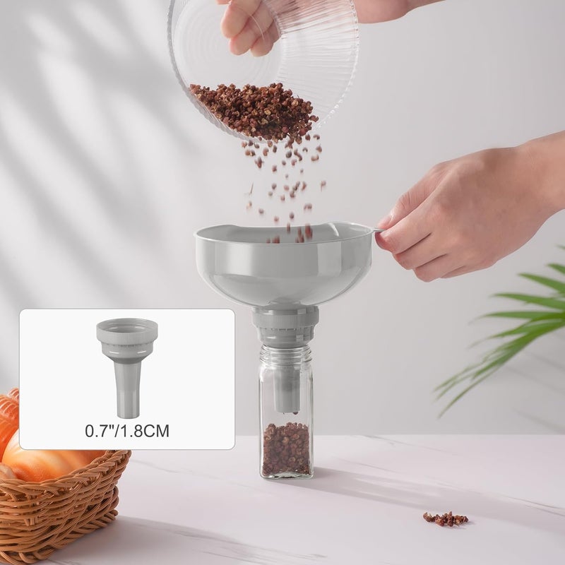 Pisol Wide Mouth Funnels for Kitchen Use, Versatile Food Grade Funnels for Filling Bottles, Plastic Cooking Funnel Set with Strainer, Large Long Neck Funnel for Canning, Mason Jar, Shampoo, Liquids - Image 4