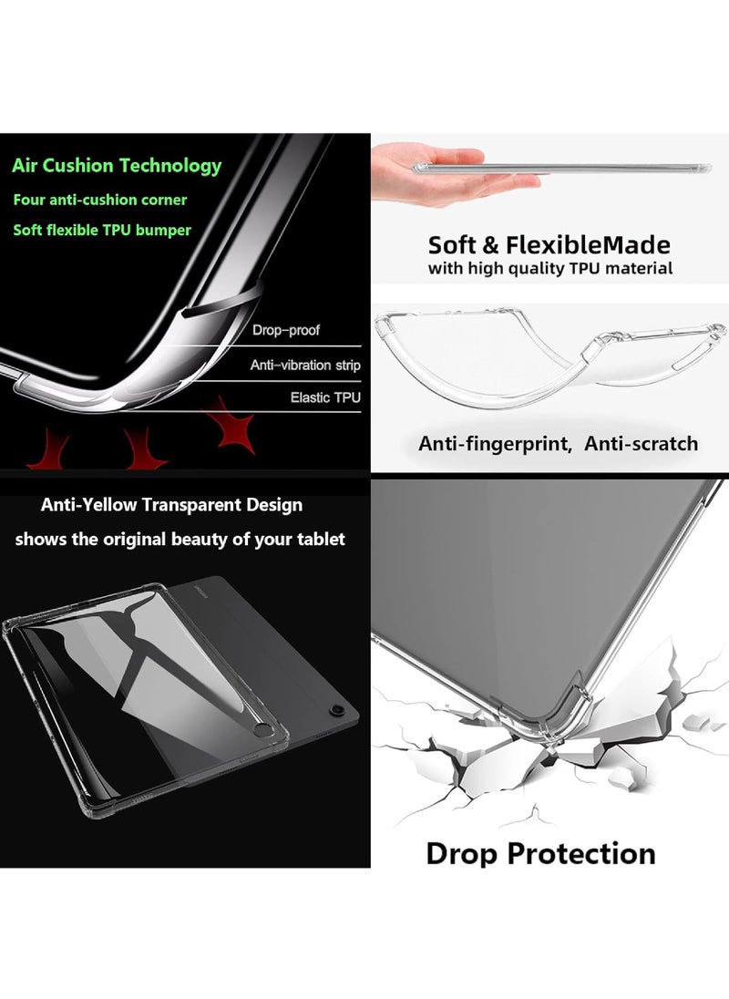 Rock Pow - Clear Back Case for Samsung Galaxy Tab A9 Plus 11 Inch Tablet 2023 (SM-X210/X216/X218) Ultra Thin Lightweight Transparent Soft Flexible TPU Shockproof Bumper Cover for Galaxy Tab A9+ - Image 1