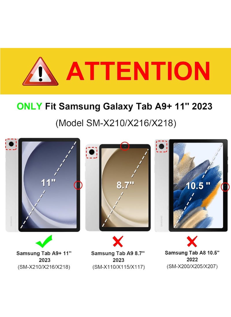 Rock Pow - Clear Back Case for Samsung Galaxy Tab A9 Plus 11 Inch Tablet 2023 (SM-X210/X216/X218) Ultra Thin Lightweight Transparent Soft Flexible TPU Shockproof Bumper Cover for Galaxy Tab A9+ - Image 1