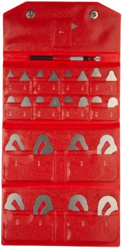 Mitutoyo 186-901, Radius Gage Set, 25 Leaves, 1/64" to 17/64" by 64ths and 9/32" to 1/2" by 32nds, 5 Radii per Leaf - Image 2