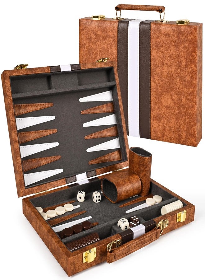 ropoda Backgammon Board Game Set (11 Inches) for Adults and Kids,Classic Board Strategy Game,Portable and Travel Backgammon Set with Premium Leather Case,Best Strategy & Tip Guid - Image 1