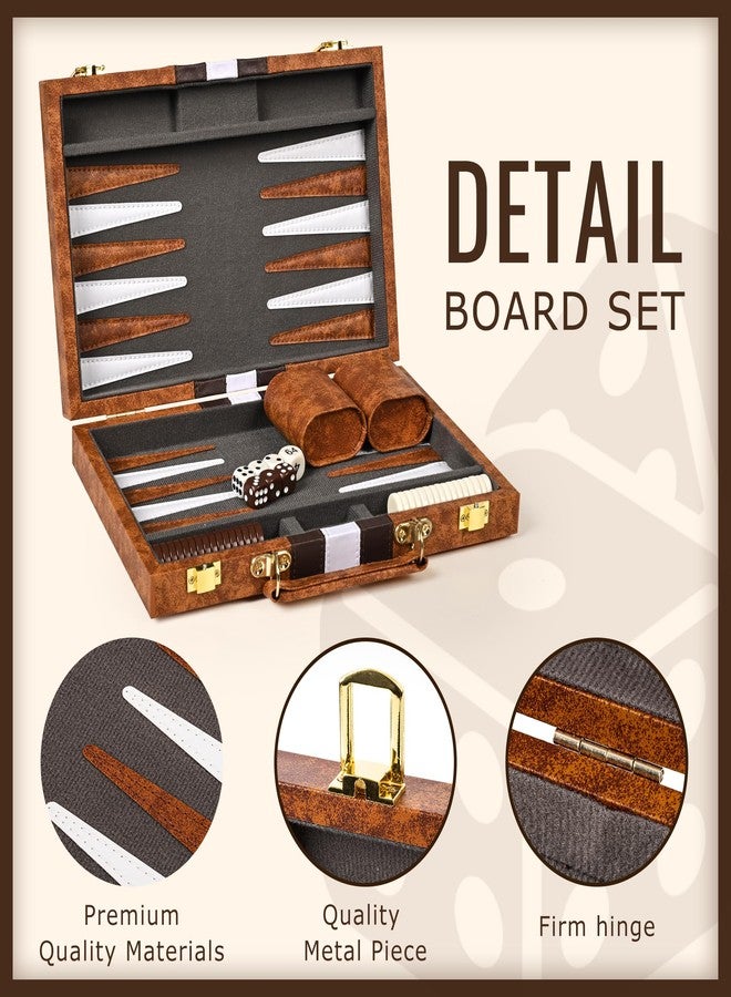 ropoda Backgammon Board Game Set (11 Inches) for Adults and Kids,Classic Board Strategy Game,Portable and Travel Backgammon Set with Premium Leather Case,Best Strategy & Tip Guid - Image 5