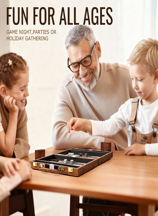 ropoda Backgammon Board Game Set (11 Inches) for Adults and Kids,Classic Board Strategy Game,Portable and Travel Backgammon Set with Premium Leather Case,Best Strategy & Tip Guid - Image 2
