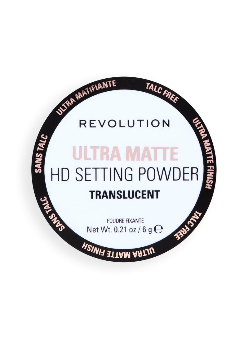 REVOLUTION Makeup Revolution Ultra Velvet HD Matte Loose Setting Powder – Translucent - Image 1
