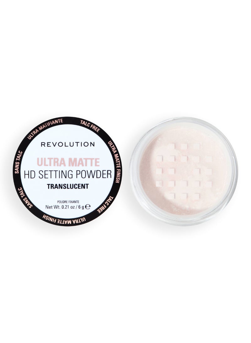 REVOLUTION Makeup Revolution Ultra Velvet HD Matte Loose Setting Powder – Translucent - Image 2