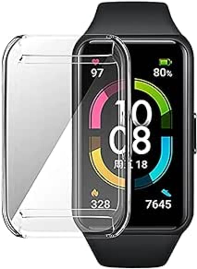 Beauenty Soft Case For HUAWEI Band 6 / Honor Band 6/HUAWEI Band 7. TPU Silicon All-Around Screen Protector Cover Bumper Protector Full Cover Screen Protection (transparent)