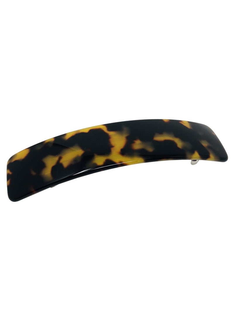 French Amie - French Amie Long Rectangle Yellow Tokyo Celluloid Acetate Handmade Automatic Large Hair Clip Barrette (Yellow Tokyo) - Image 1