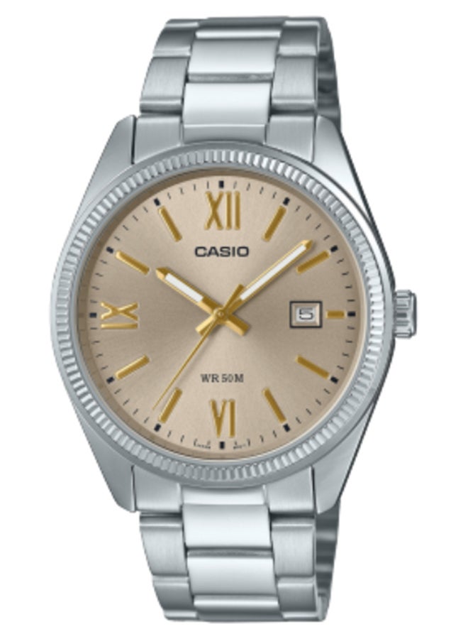 CASIO Analog Stainless Steel Band Round  Shape  Wrist Watch MTP-1302DD-9AVDF
