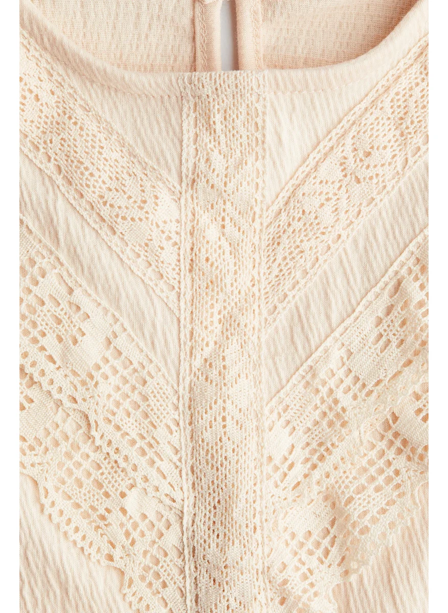 اتش اند ام Lace-Detail Cotton Blouse