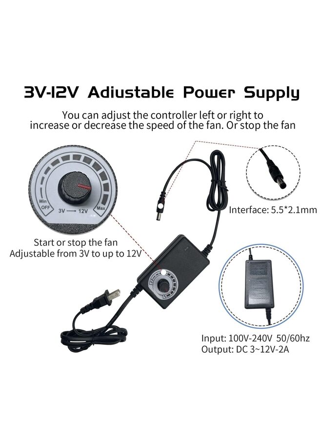 Computer Fan with Plug-120mm 120V 110V 220V with Variable Speed Controller Muffin Axial loanword 12V Case Cooling Small USB Fan for Cabinet Doorway Receiver - Image 2