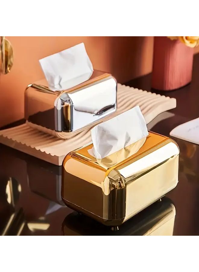 Golden Luxury European Vintage Style Plastic Paper Towel Box For Bathroom Home - Image 3