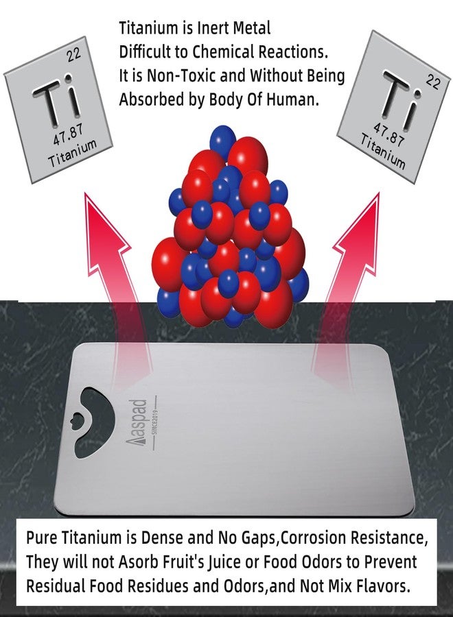 Aaspad Pure Titanium Cutting Board Non-Toxic for Kitchen Washable Portable Lightweight Metal Chopping Board Dishwasher Safty Suit for Home Cooking and Outside Camping - Image 2