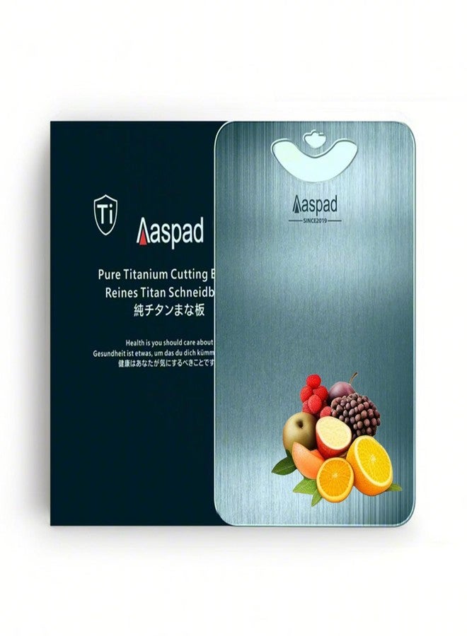 Aaspad Pure Titanium Cutting Board Non-Toxic for Kitchen Washable Portable Lightweight Metal Chopping Board Dishwasher Safty Suit for Home Cooking and Outside Camping - Image 1
