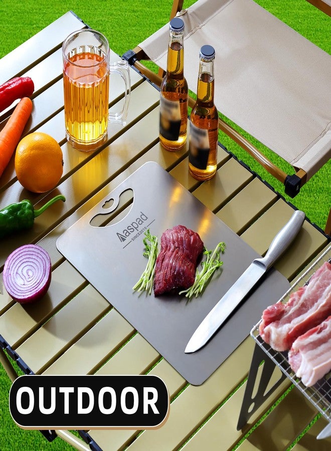 Aaspad Pure Titanium Cutting Board Non-Toxic for Kitchen Washable Portable Lightweight Metal Chopping Board Dishwasher Safty Suit for Home Cooking and Outside Camping - Image 5