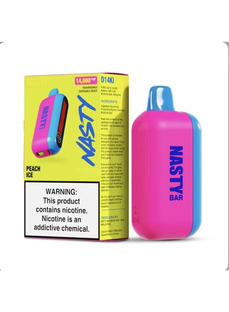 nasty Disposable Vape Peach ICE 14000 Puffs 5mg - Image 1
