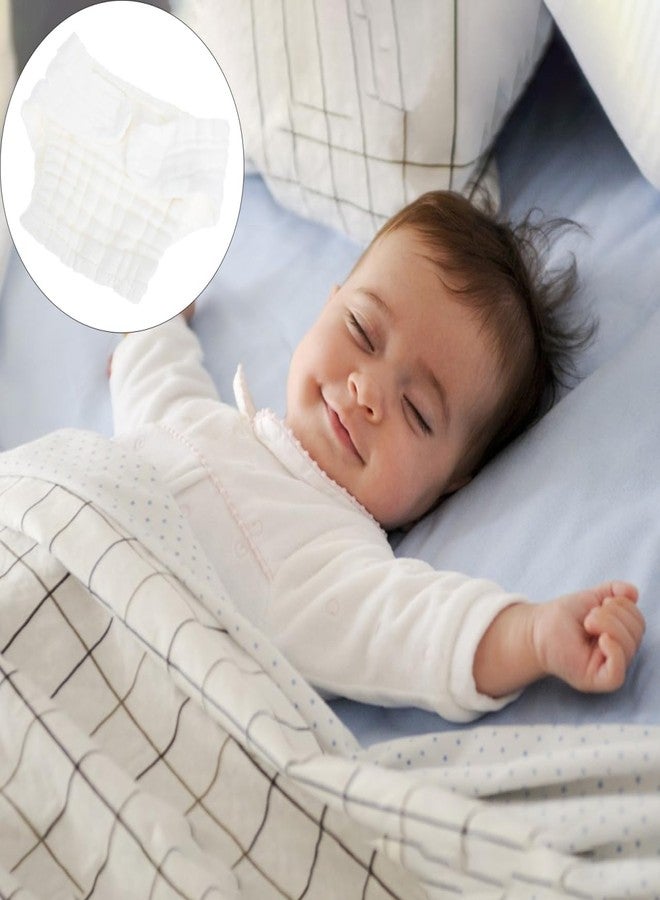 Healifty Newborn Diapers 5pcs Diaper Baby Cloth Newborn Pure Cotton Mustard White Washable Baby Diapers - Image 3