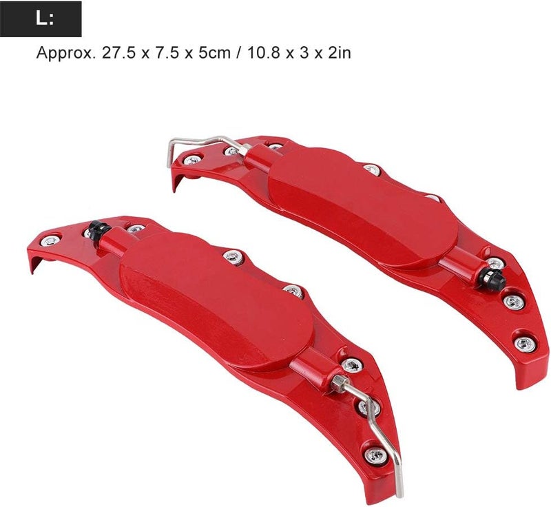 Eujgoov Red Brake Caliper Covers - Universal Fit, Aerospace-Grade Aluminum, Easy Installation - Image 3