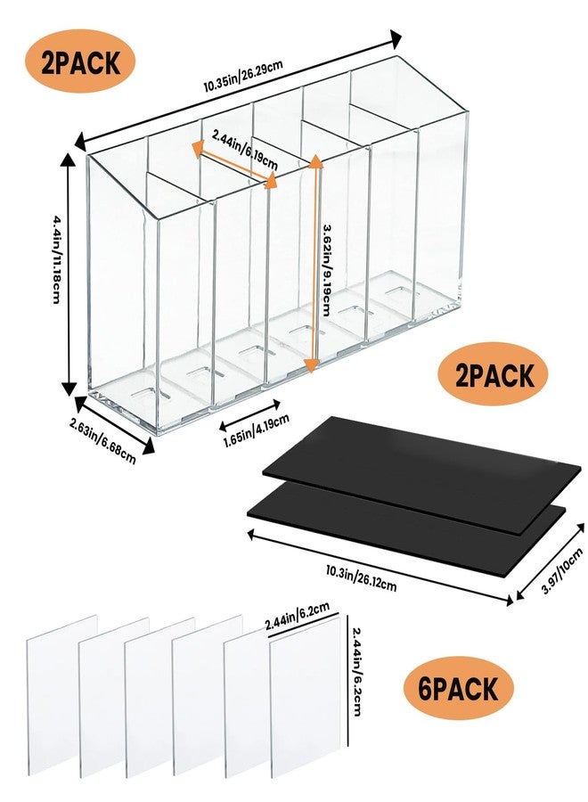 Vurlexat 2 PACK Drink Packet Organizer with Removable Divider & Compartment, Mountable Water Packet Organizers Container Storage with 6pcs Adhesive & 2 Magnetic Stickers for Powder Water Packets - Image 2
