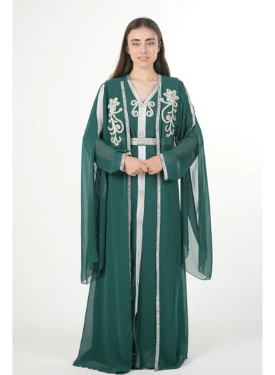 AL BENT AL SHARQIEH emboidered chiffon kaftan dress