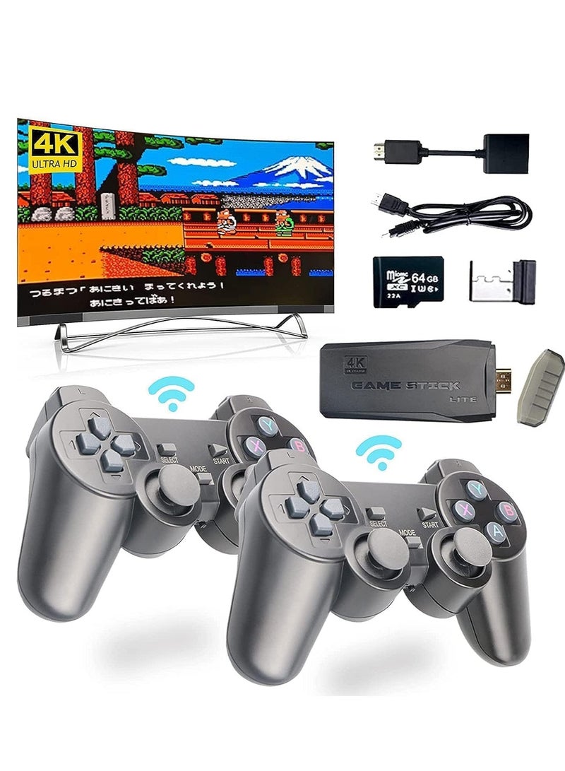 ELTRAZONE wireless retro game console, plug and play video games 4k hdmi output for tv, classic game stick built in 10000+ games with 9 emulators and 2 wireless controller 2.4g gift for kids & adults - Image 1