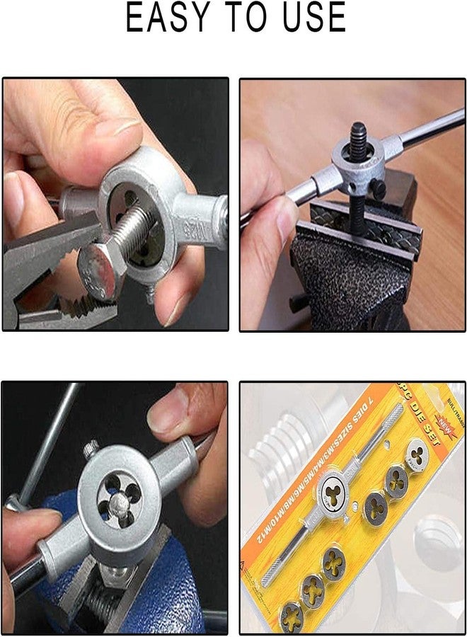 ISC 8pcs Metric Adjustable Tap Die Wrench Set M3/4/5/6/8/10/12 Screw Thread Taper Hand Tool Kit - Image 2
