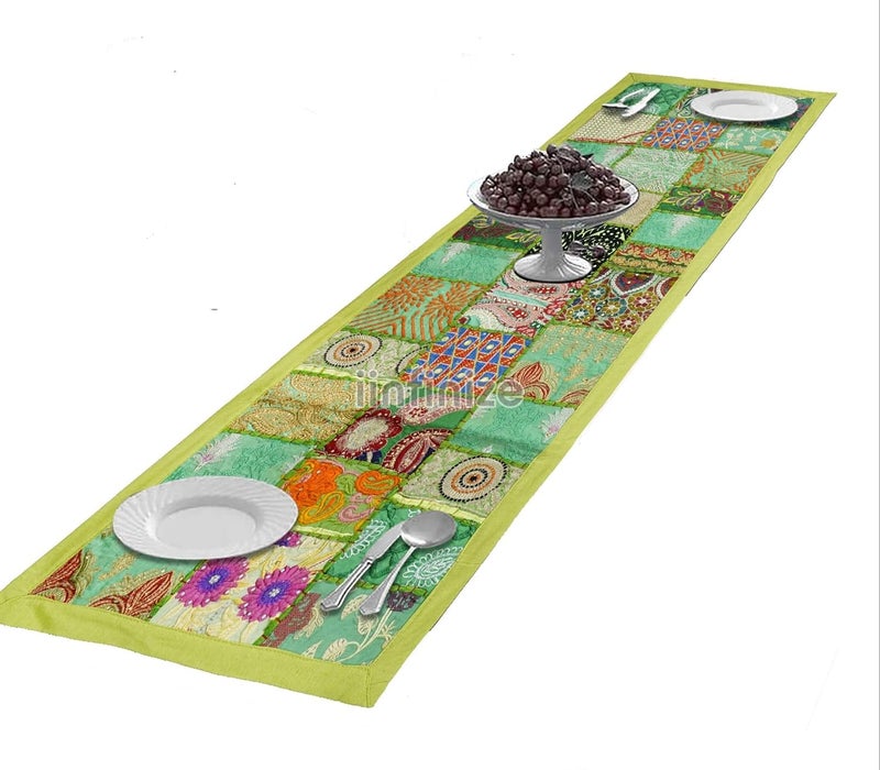 iinfinize Kambadiya Table Runner Dining Table Bowl Runner Patchwork Table Cloth Traditional Plate Runner Indian Embroidered Table Cloth 16x48 Inch Vintage Table Runner Wedding Event Table Runner - Image 2