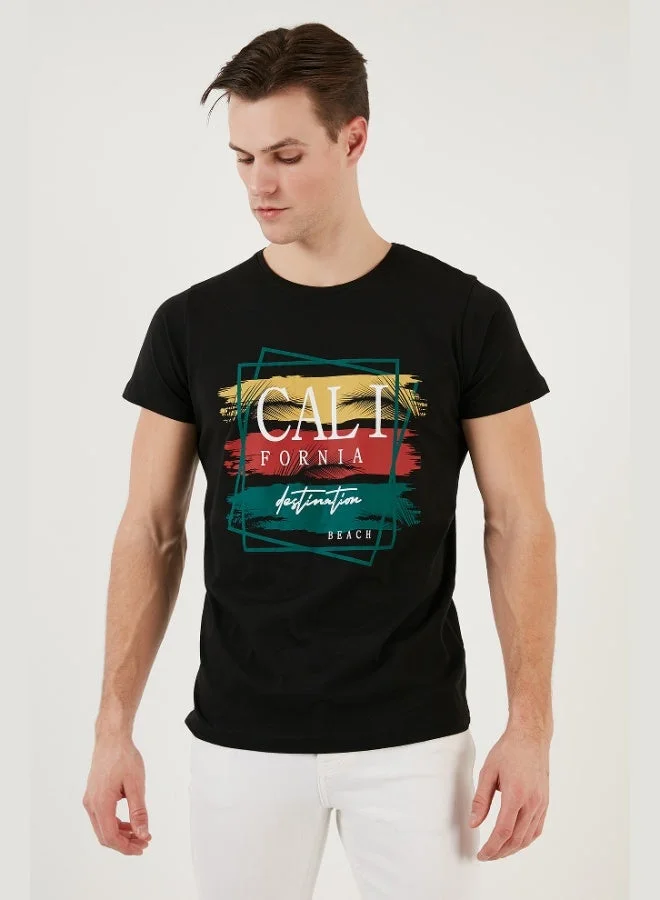 Buratti  Buratti Cotton Slim Fit Crew Neck T Shirt Men's T SHIRT 541CALIFORNIA24 for Men | Best Price UAE
