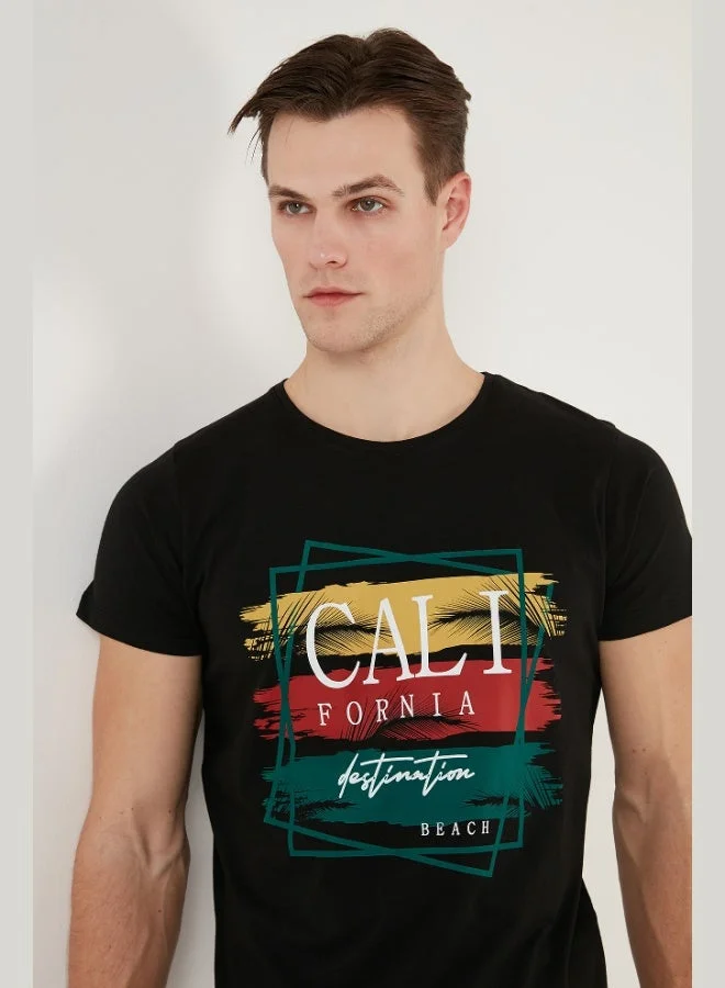 Buratti  Buratti Cotton Slim Fit Crew Neck T Shirt Men's T SHIRT 541CALIFORNIA24 for Men | Best Price UAE