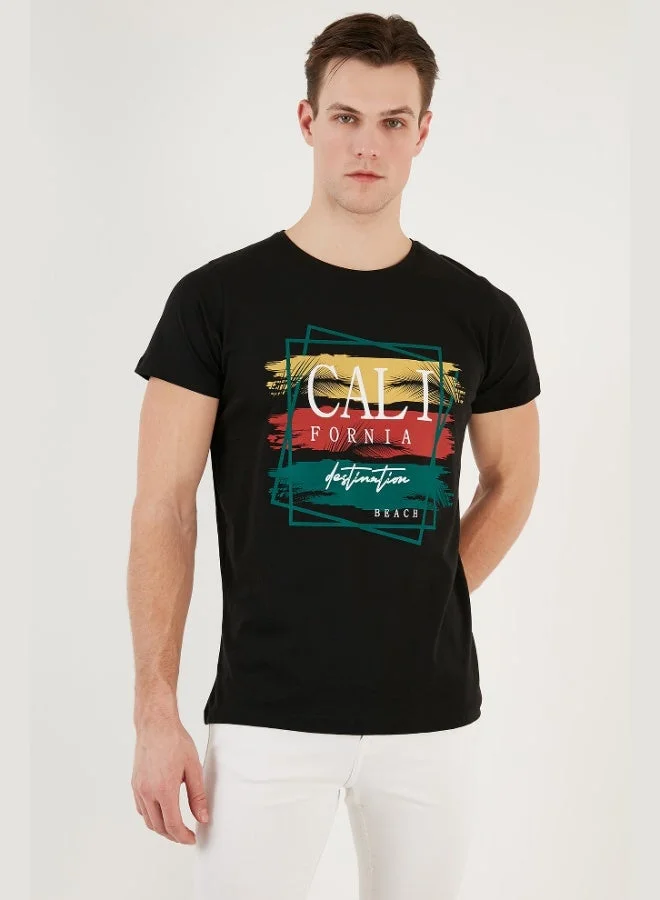 Buratti  Buratti Cotton Slim Fit Crew Neck T Shirt Men's T SHIRT 541CALIFORNIA24 for Men | Best Price UAE