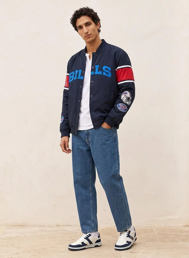 SP Characters The Buffalo Bills Varsity Jacket with Button Closure