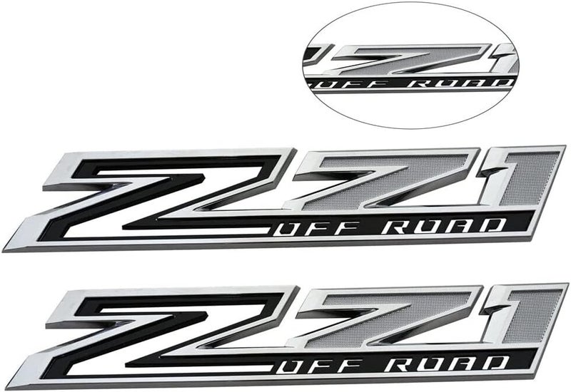 Yoaoo 2-Pack OEM Z71 Off Road Emblems Side Decals Badges for Silverado (Chrome Black) - Image 4