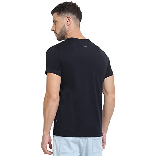 Van Heusen Athleisure Men T-Shirt - Cotton Rich - Ultra Soft, Crew Neck, Short Sleeve_60044_Black_M - Image 3