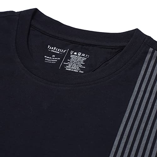 Van Heusen Athleisure Men T-Shirt - Cotton Rich - Ultra Soft, Crew Neck, Short Sleeve_60044_Black_M - Image 5