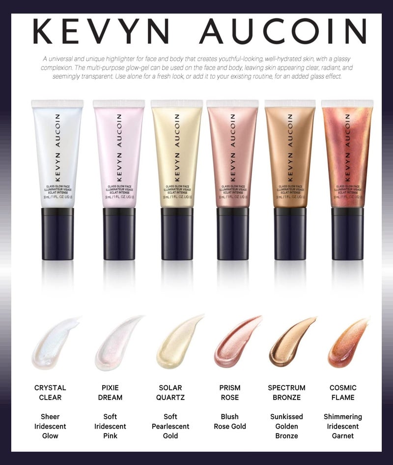 Kevyn Aucoin Glass Glow Face, Prism Rose: Multi-purpose universal dewy highlighter for face and body. Creates glowing youthful-looking hydrated skin with a glassy complexion. Makeup artist go to. - Image 4